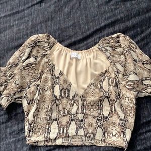 Snake print crop top